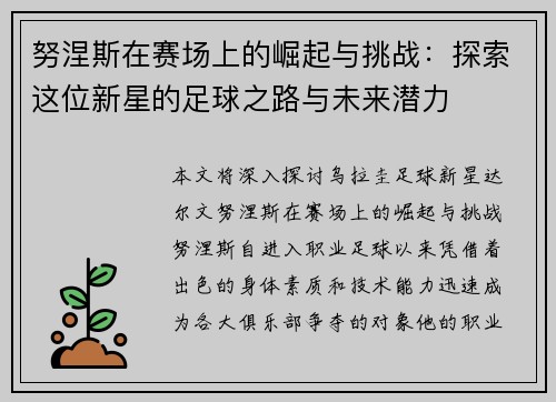 努涅斯在赛场上的崛起与挑战：探索这位新星的足球之路与未来潜力
